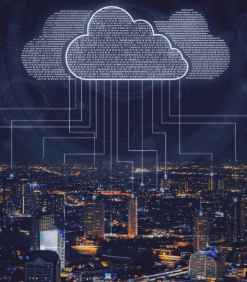 The cloud computing services icon represents the ability to access and manage data and applications remotely.